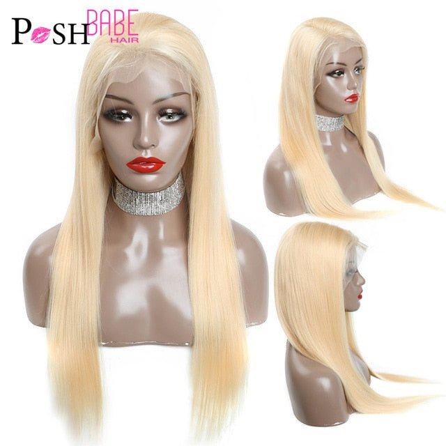 Honey Blonde Color Remy Brazilian Straight Lace Front Human Hair image 1