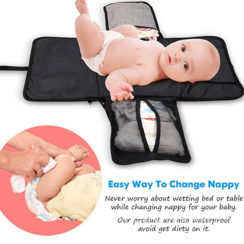 Waterproof Multifunction Portable Travel Baby Folding Diaper Bag - 3 in 1 image 27