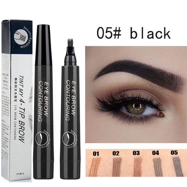 5-Color Four-Pronged Eyebrow Pencil Eyebrow Brush Split Liquid Waterproof Long-Lasting Eyebrows Enhancer Pencil Eyebrow Shadow image 30