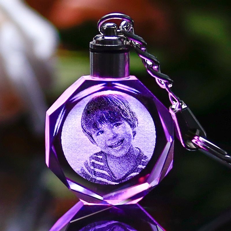 Laser Engraved Crystal Glass Keychain image 5