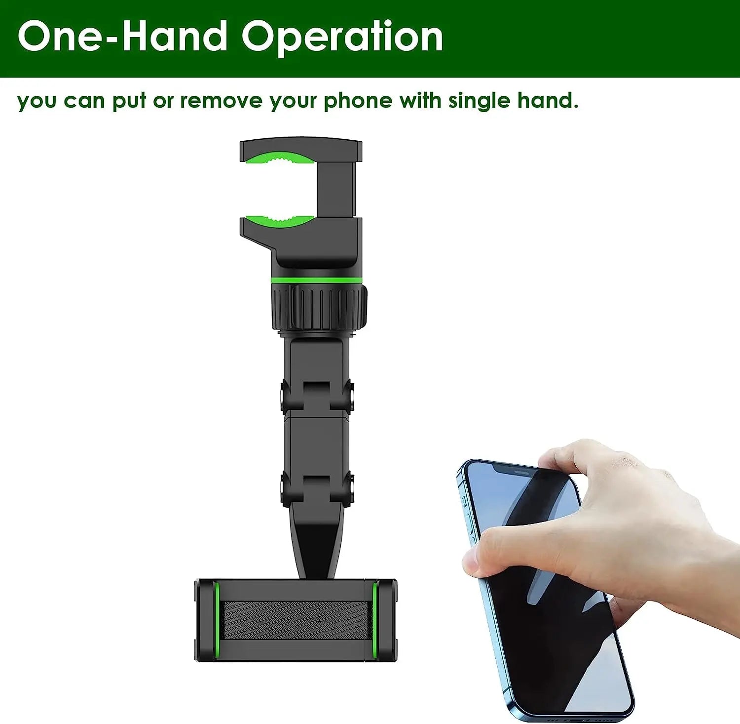 360¬∞ Rotatable Rearview Mirror Phone Holder ‚Äì Retractable Car Phone Mount for All Vehicles image 8