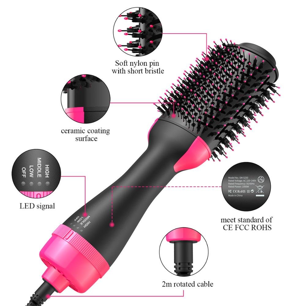 1000W Hair Dryer Hot Air Brush Styler and Volumizer Hair Straightener Curler Comb Roller One Step Electric Ion Blow Dryer Brush image 4
