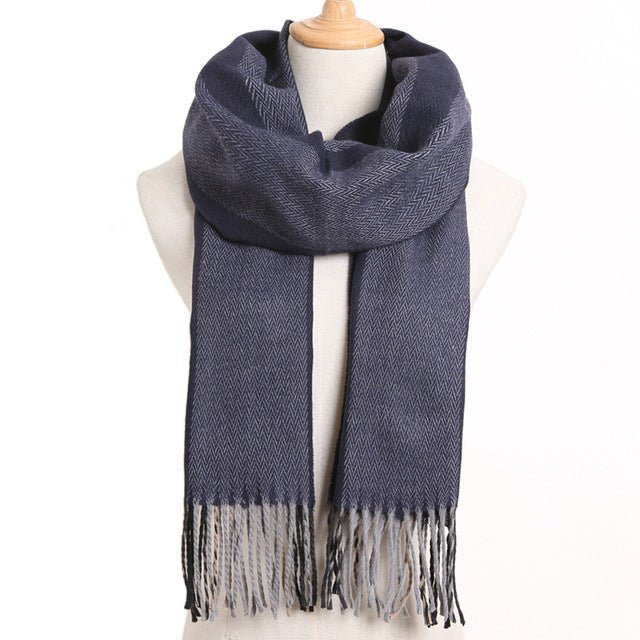 VIANOSI Plaid Winter Scarf for Women | Warm Foulard Solid Scarves | Casual Cashmere Scarfs - 44, 190CM X 35CM image