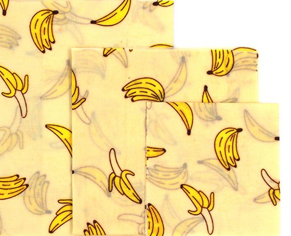 Reusable Beeswax Cloth Wrap - Banana-pattern, 1PCS(14X13inches) image