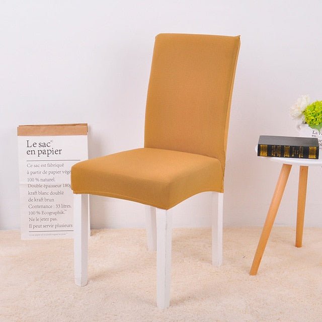 Spandex Desk Chair Seat Slipcovers - Camel, universal sizes image
