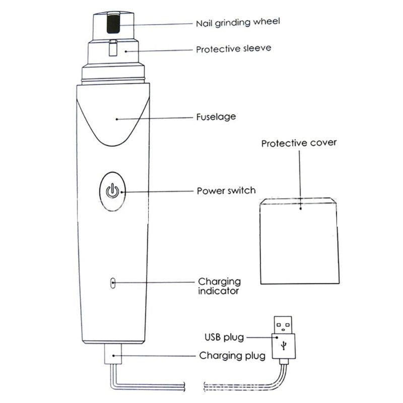Rechargeable Dog and Cat Nail Care Grooming | USB Electric Pet Dog Nail Trimmer image 14