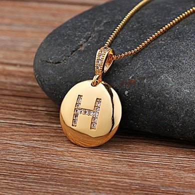 Top Quality Personalized Gold Letters Women and Girls Initial Letter Necklace - H image