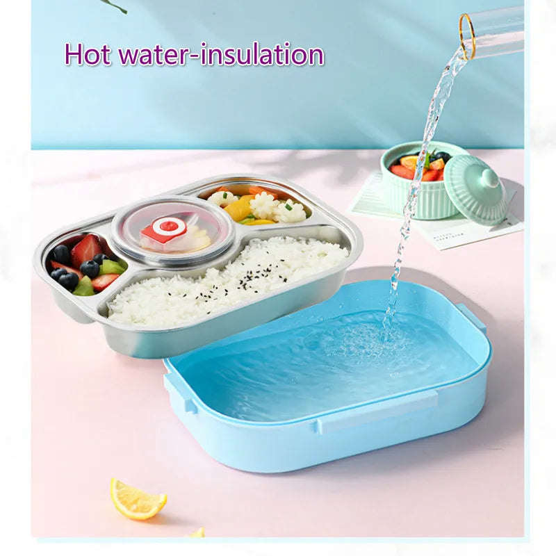 304 Stainless Steel Insulated Lunch Box with 4 Compartments and Soup Bowl image 11