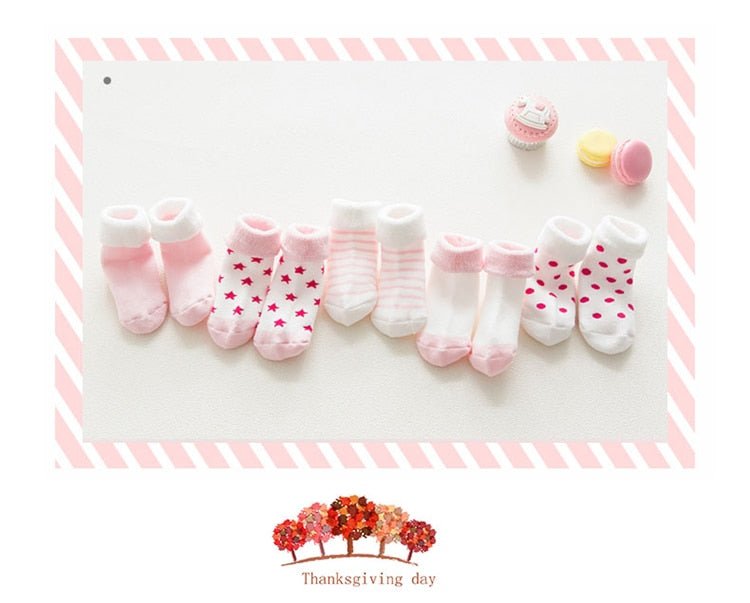 5 pair High Quality Thickened Cartoon Comfort Cotton Newborn Socks image 23