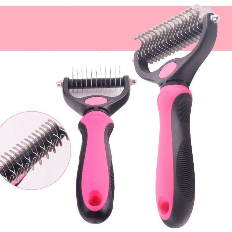 HSWLL New Stainless Steel Double-sided Pet (Cat & Dog) Comb | Large Dogs Open Knot Rake Knife image 12