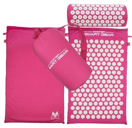 Acupressure Massage Yoga Mat Set with Free Carrying Bag - Navy blue image