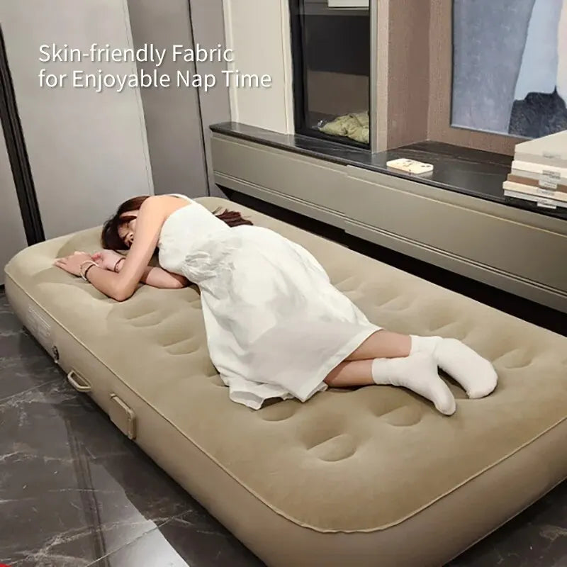 Luxury Inflatable Glamping Mattress – Thickened 2-Person PVC Camping Bed with Built-In Pump image 1