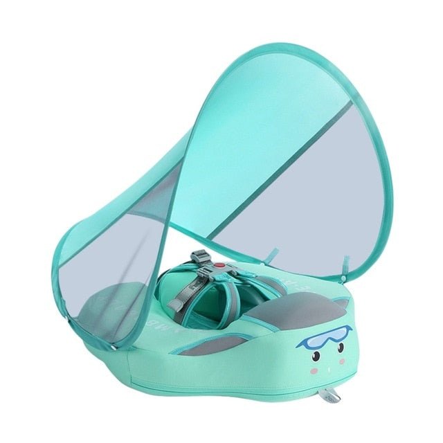Solid Non-inflatable Baby Swimming Ring With Awning For Kids Children Boy Girls | Swimming Pool Trainer Float with Sunshade image