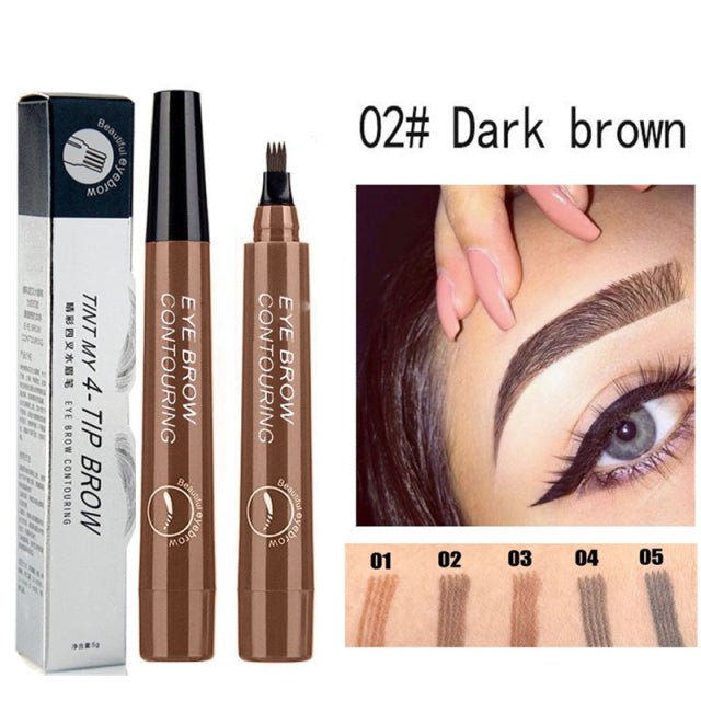 5-Color Four-Pronged Eyebrow Pencil Eyebrow Brush Split Liquid Waterproof Long-Lasting Eyebrows Enhancer Pencil Eyebrow Shadow image 38