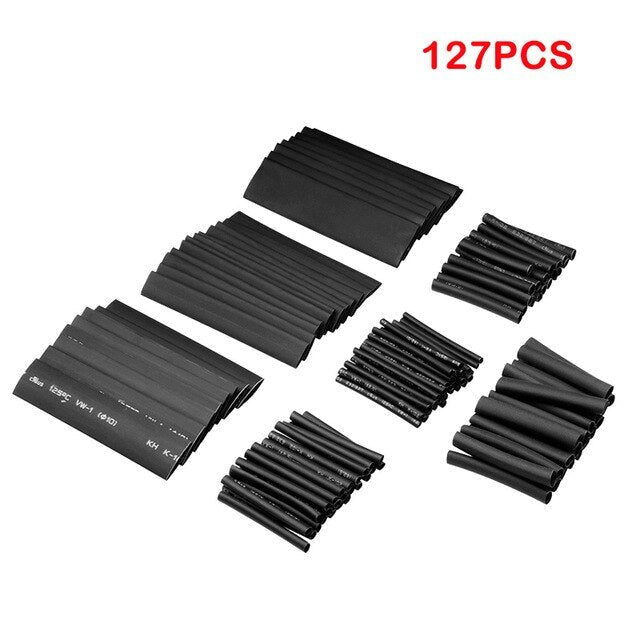 Polyolefin Heat Shrink Tubing Cable Sleeves Wrap | Heat Shrink Tubing Wire Wrap Cable Sleeve Assortment Electric Insulation Tube - 127PCS image