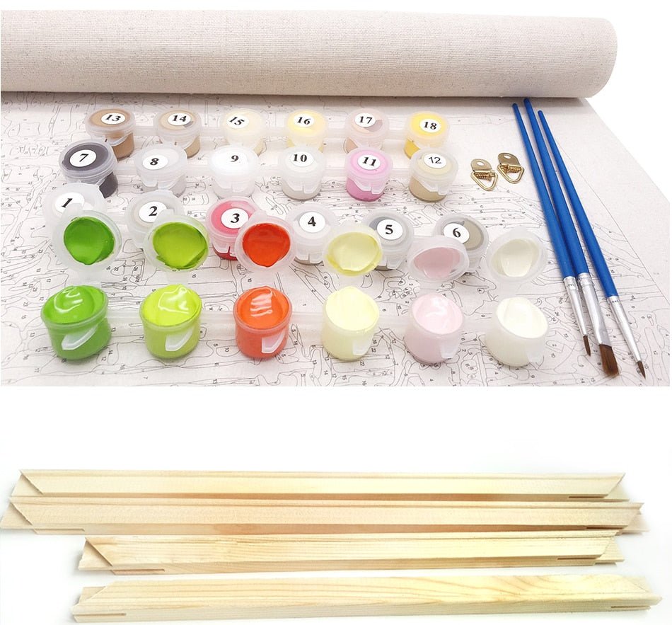DIY Personalised Custom Oil Paint By Numbers Photo Drawing Canvas image 0