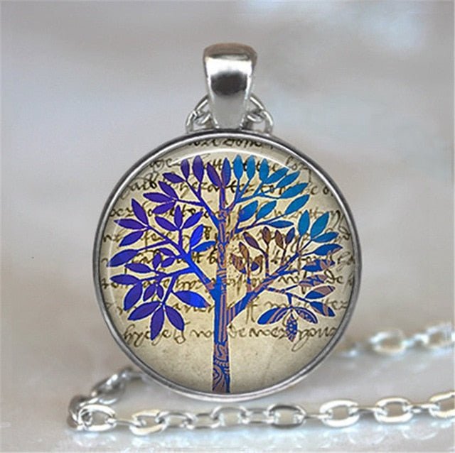 Tree Of Life Glass Cabochon Statement Necklace & Pendant Jewelry - 10 image