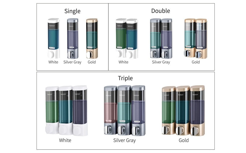 Triple Wall Mountable Liquid Soap Dispenser image 8