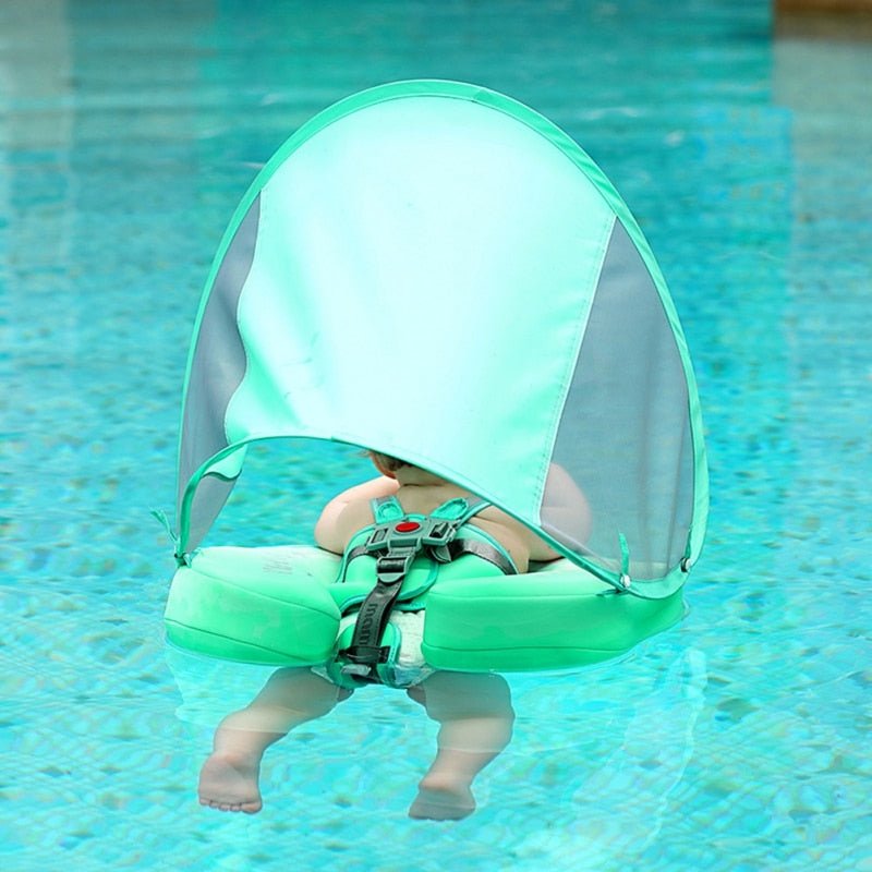 Solid Non-inflatable Baby Swimming Ring With Awning For Kids Children Boy Girls | Swimming Pool Trainer Float with Sunshade image 5