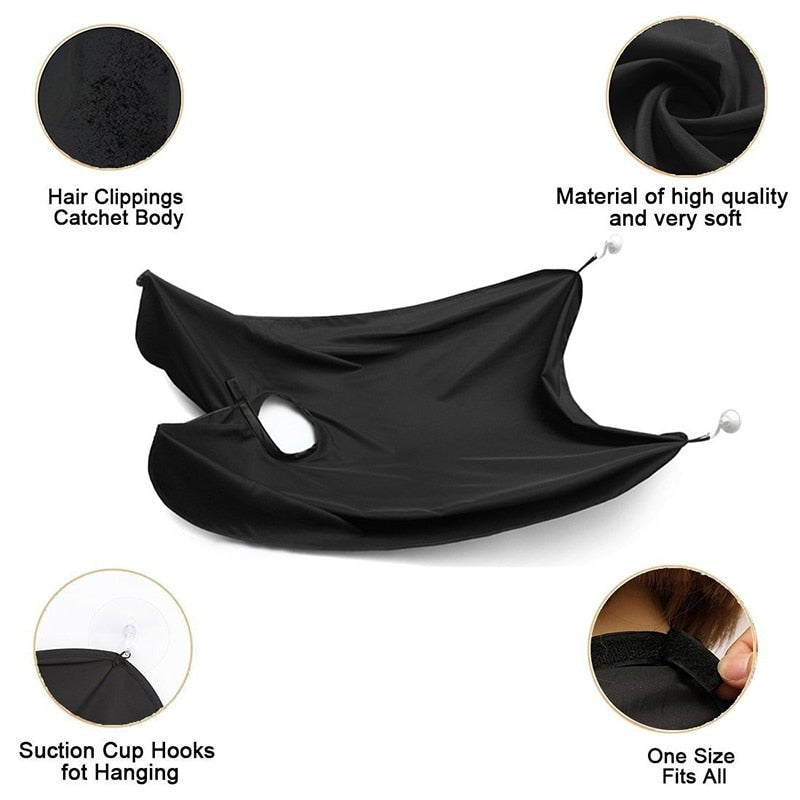 Pongee Beard Shave Apron Bib Trimmer and Razor Holder Rack image 7
