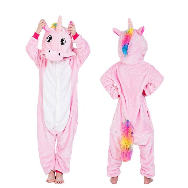Winter Unicorn Onesies Pajamas | Kids Flannel Warm Jumpsuit SleepWear image