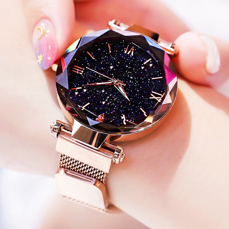 Luxury Women's Magnetic Starry Sky Quartz Wrist Watch Quartz image 0