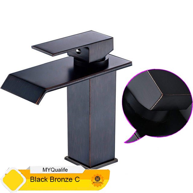 Deck Mount Waterfall Bathroom Faucet Vanity Vessel Sink Mixer Tap Cold Hot Water Tap image 21