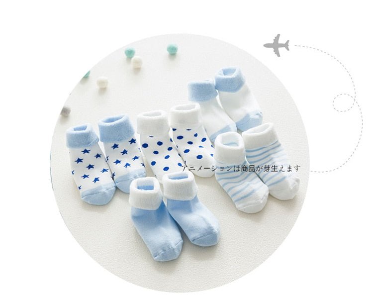 5 pair High Quality Thickened Cartoon Comfort Cotton Newborn Socks image 21