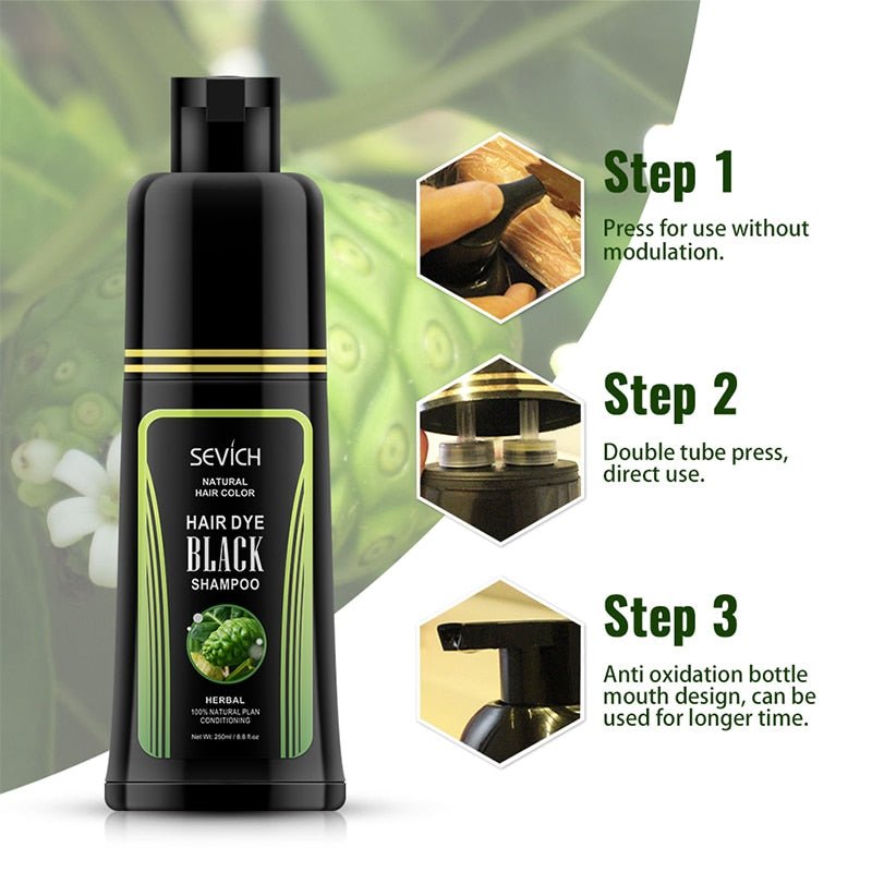 Sevich 250ml Natural Plant Essence Hair dye Shampoo image 2