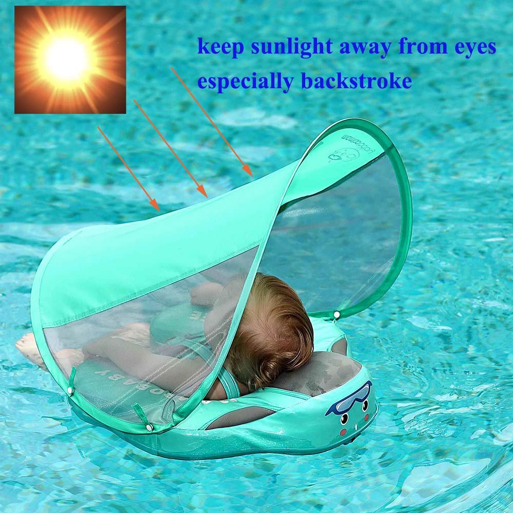 Solid Non-inflatable Baby Swimming Ring Float Swim Trainer Sunshade image 31