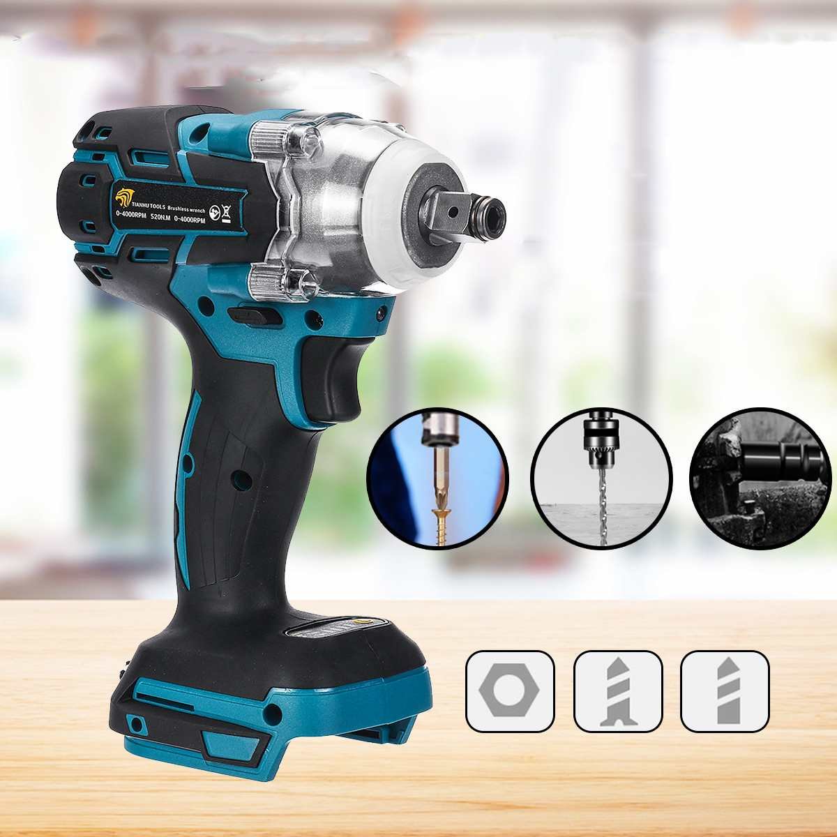 18V Rechargeable Electric Cordless Brushless Impact Wrench Power Tool image 4