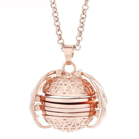 Magic 4 Photo Pendant | Memory Floating Locket Necklace - rose gold color image