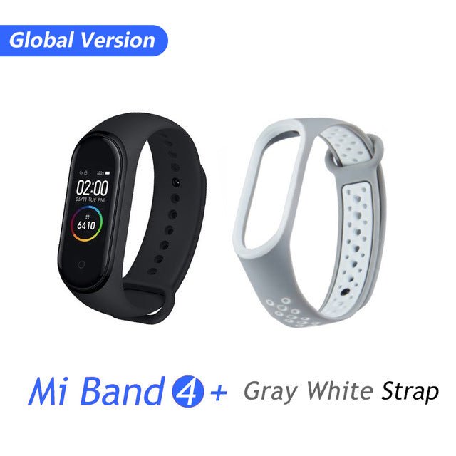 Original Xiaomi Wristband Fitness Bracelet Screen Music Control Smartband - GB Gray White image