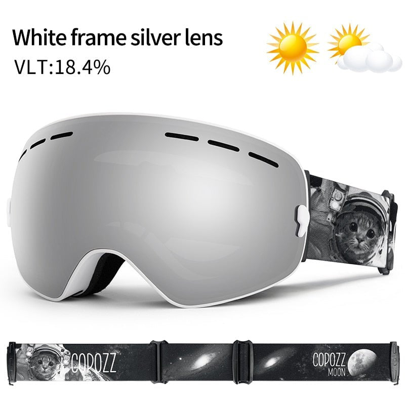 COPOZZ Anti Fog Snowboard Ski Goggles Mask image
