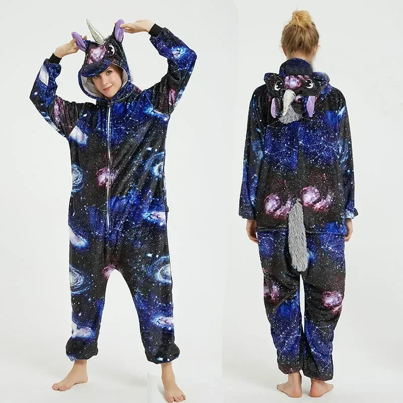 Unisex Animal Onesies for Adults | Unicorn, Lion, Panda, Cat Kigurumi Pajamas & Winter Sleepwear image