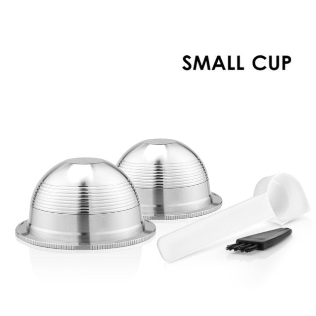 Stainless Steel Refillable Reusable Coffee Capsule Pod Set For Nespresso Vertuo Plus /Vertuoline GCA1 /Delonghi ENV135 image