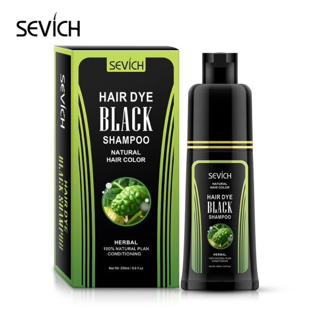 Sevich 250ml Natural Plant Essence Hair dye Shampoo - 250ml Black image