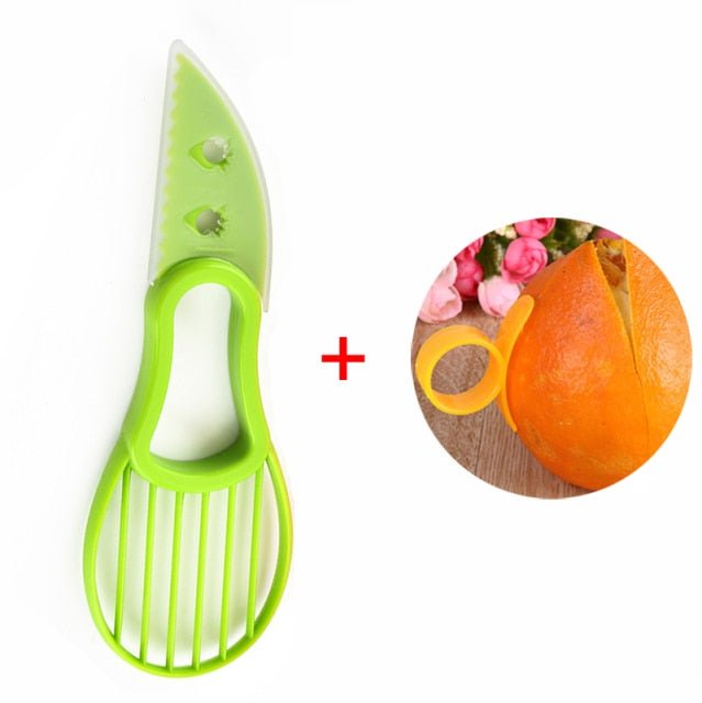 3 In 1 Avocado Slicer Shea Corer Butter Fruit Peeler Cutter Pulp Separator Plastic Knife Kitchen Vegetable Tools Kitchen Gadgets image 7