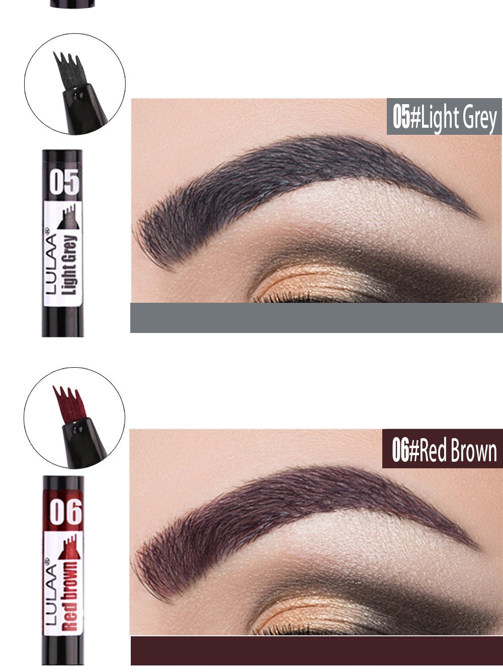 5-Color Four-Pronged Eyebrow Pencil Eyebrow Brush Split Liquid Waterproof Long-Lasting Eyebrows Enhancer Pencil Eyebrow Shadow image 39