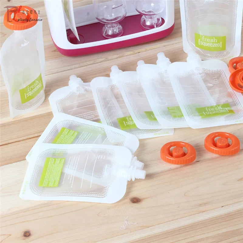 Baby Food Squeeze Station Set | Easy Fruit Puree Maker & Storage Organizer for Kids image 25