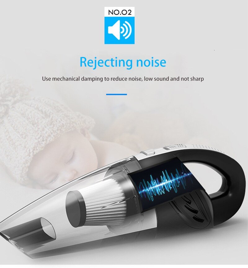 4800pa Strong Power Car Vacuum Cleaner with Handbag | Handheld Cordless Portable Powerful Cyclone Suction Rechargeable Vacuum Cleaner image 6