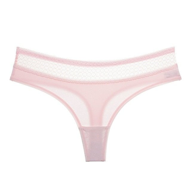 Women Cotton Lingerie Panties - pink Lace, M image