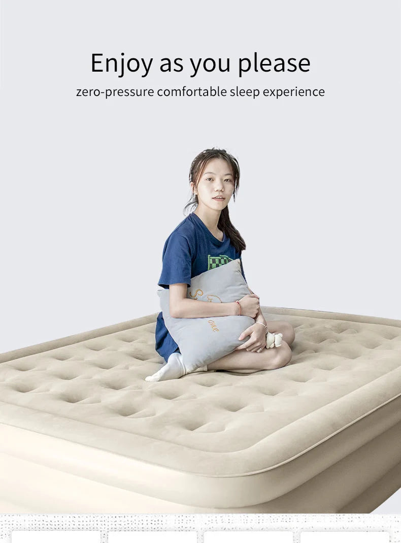 Luxury Inflatable Glamping Mattress – Thickened 2-Person PVC Camping Bed with Built-In Pump image 9