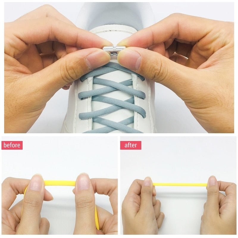 Elastic No Tie Semicircle Metal Lock Shoe Laces For Kids and Adult Sneakers and All Shoes image 20