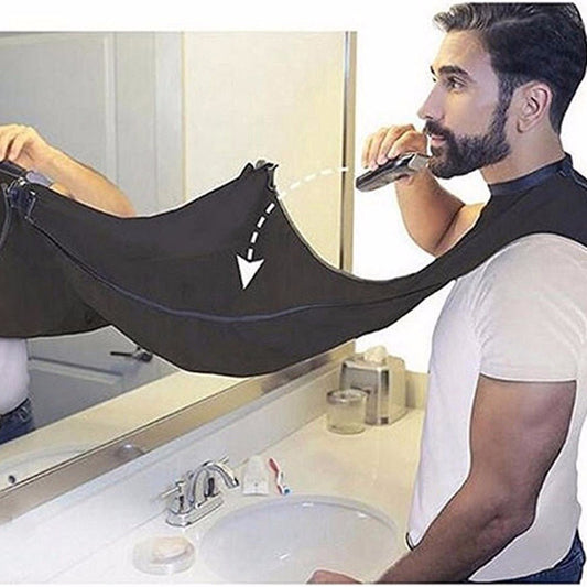 Pongee Beard Shave Apron Bib Trimmer and Razor Holder Rack image 0