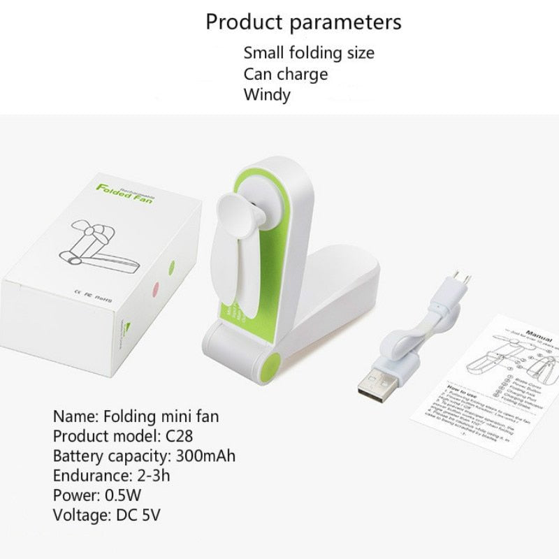 USB Pocket Foldable Fans | Electric Portable Small Fan | Desktop Electric Fan image 8