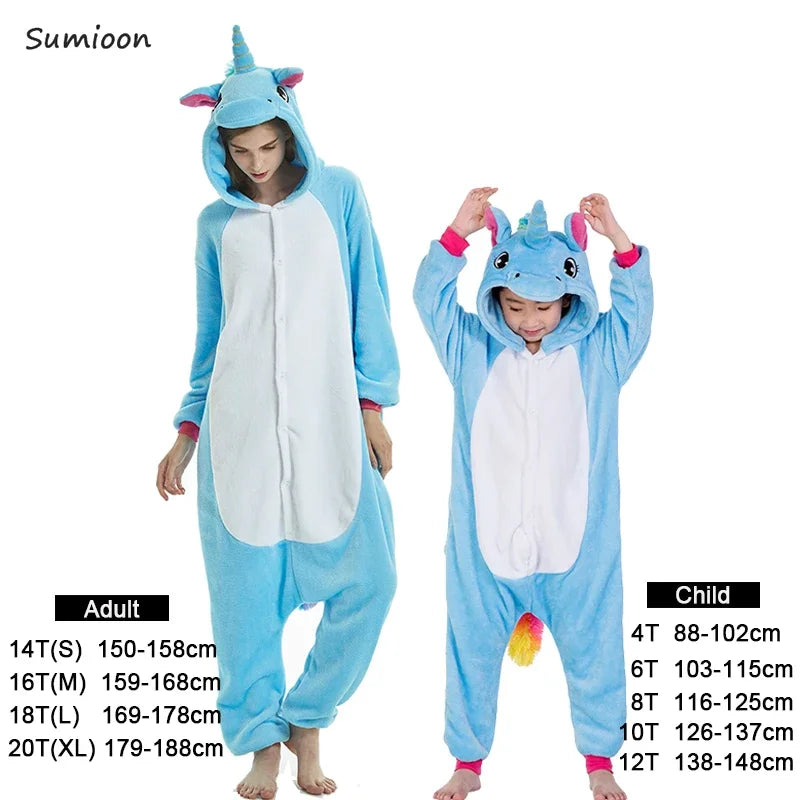 Kigurumi Unicorn Pajamas ‚Äì Kids‚Äô Animal Onesies for Boys & Girls, Warm Winter Homewear image