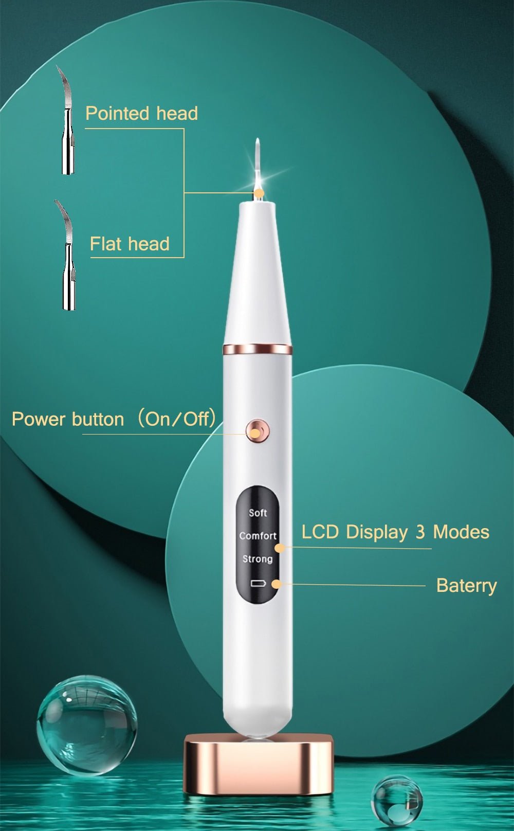 Portable Electric Sonic Dental Calculus Scaler Oral Teeth Tartar Remover Plaque Stains Teeth Whitening with LED image 13