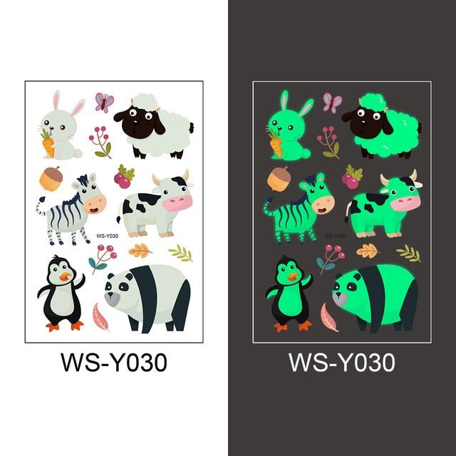Luminous Temporary Fake Tattoos Glow Paste Mermaid Tattoo Stickers for Children Body Art - NO.10 image
