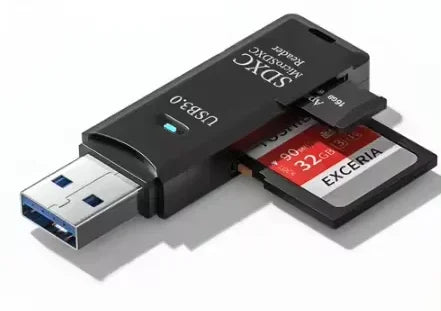 2-in-1 High-Speed USB 3.0/2.0 Card Reader ‚Äì Multi-Functional TF & SD Support for PC, Laptop, Tablet, and Car Use - Black3.0 image